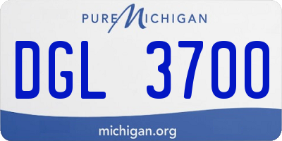 MI license plate DGL3700