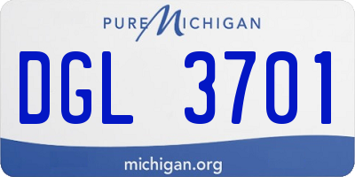 MI license plate DGL3701