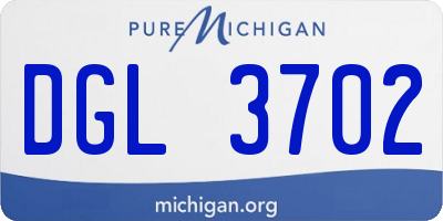 MI license plate DGL3702