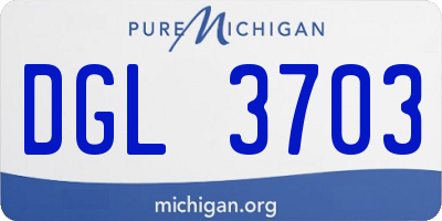 MI license plate DGL3703