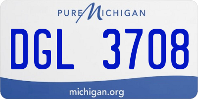 MI license plate DGL3708