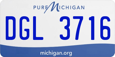 MI license plate DGL3716