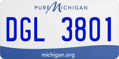 MI license plate DGL3801