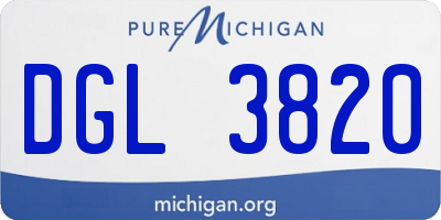 MI license plate DGL3820