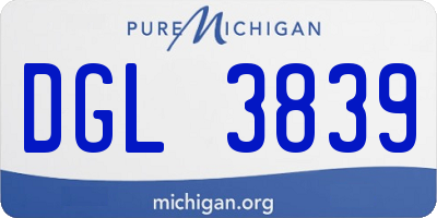 MI license plate DGL3839