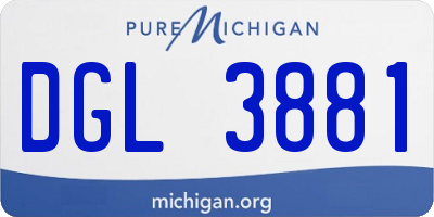 MI license plate DGL3881