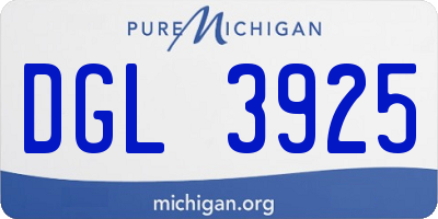 MI license plate DGL3925