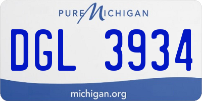 MI license plate DGL3934