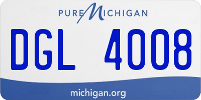 MI license plate DGL4008