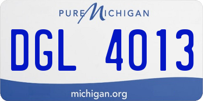 MI license plate DGL4013
