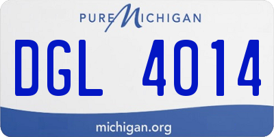 MI license plate DGL4014
