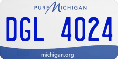 MI license plate DGL4024
