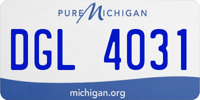 MI license plate DGL4031