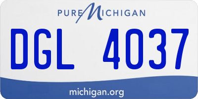 MI license plate DGL4037
