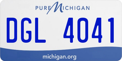 MI license plate DGL4041