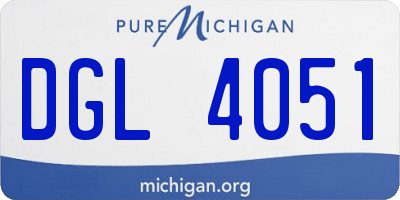MI license plate DGL4051