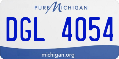 MI license plate DGL4054