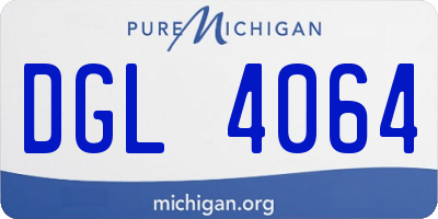 MI license plate DGL4064