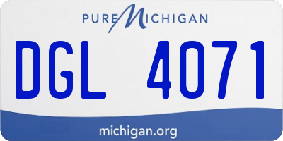 MI license plate DGL4071