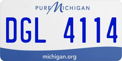 MI license plate DGL4114