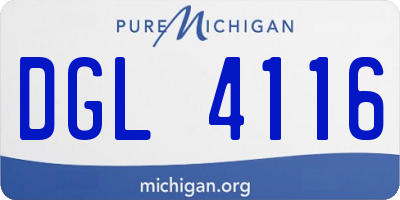 MI license plate DGL4116