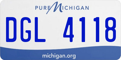 MI license plate DGL4118