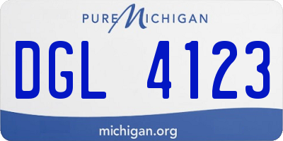 MI license plate DGL4123