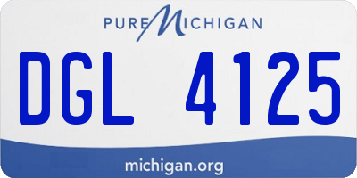 MI license plate DGL4125