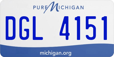 MI license plate DGL4151