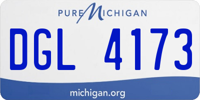 MI license plate DGL4173