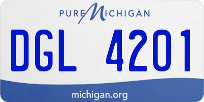 MI license plate DGL4201