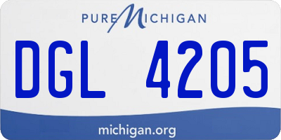 MI license plate DGL4205