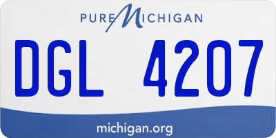 MI license plate DGL4207