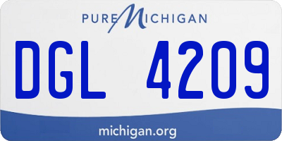 MI license plate DGL4209