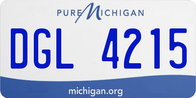 MI license plate DGL4215