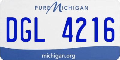 MI license plate DGL4216