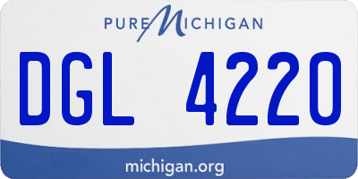 MI license plate DGL4220