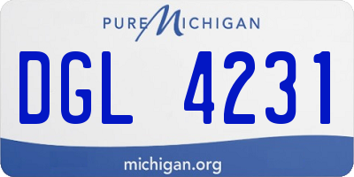 MI license plate DGL4231