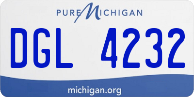MI license plate DGL4232