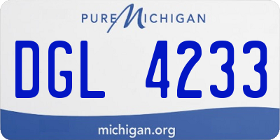 MI license plate DGL4233