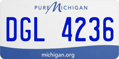 MI license plate DGL4236