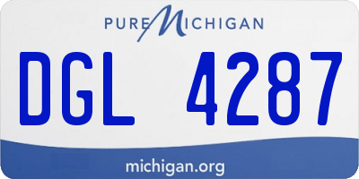 MI license plate DGL4287