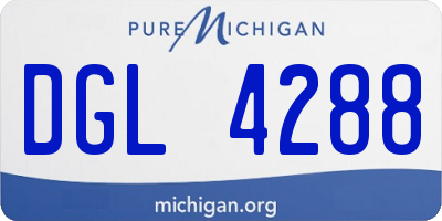 MI license plate DGL4288