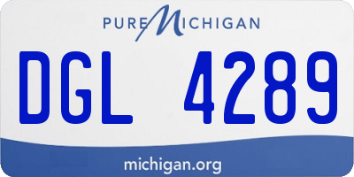 MI license plate DGL4289