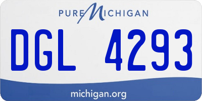 MI license plate DGL4293