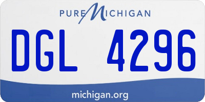 MI license plate DGL4296