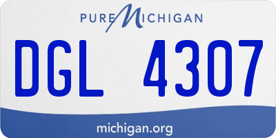 MI license plate DGL4307