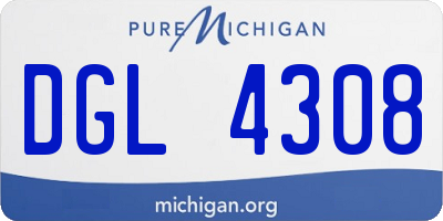 MI license plate DGL4308