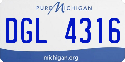 MI license plate DGL4316