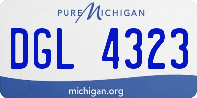 MI license plate DGL4323